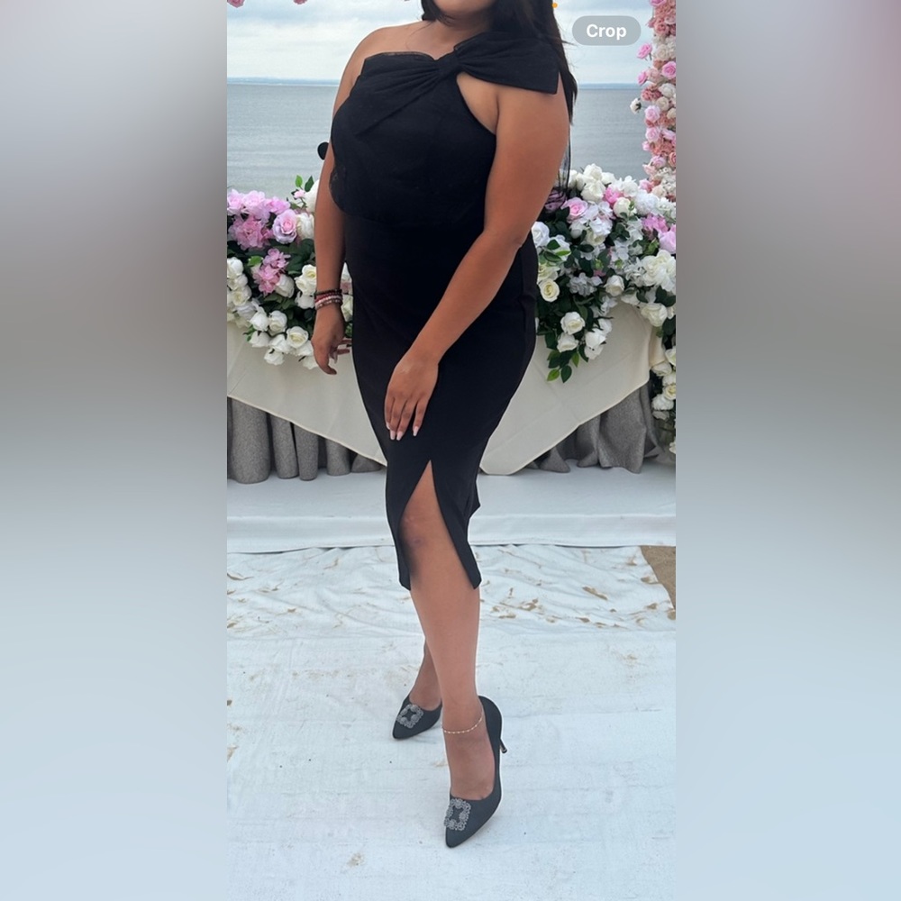 One shoulder express midi